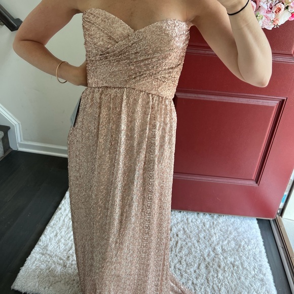 Amsale rose gold sweatheart strapless bridesmaids dress - Picture 8 of 12